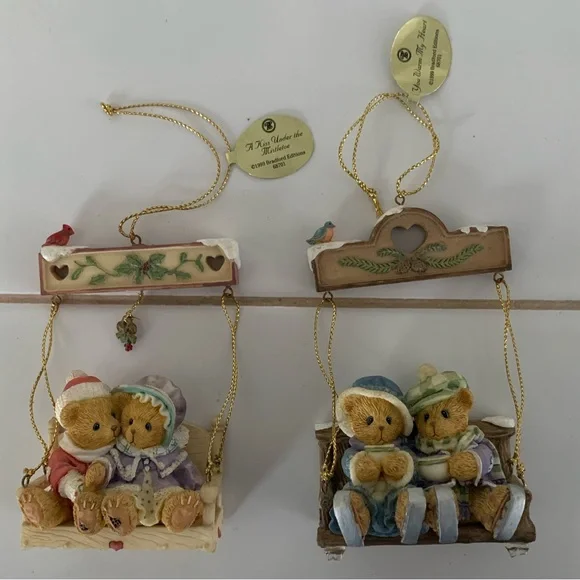 Set of 2 Bradford Exchange Collectable Teddy Bear Ornaments (1999) - Picture 2 of 12